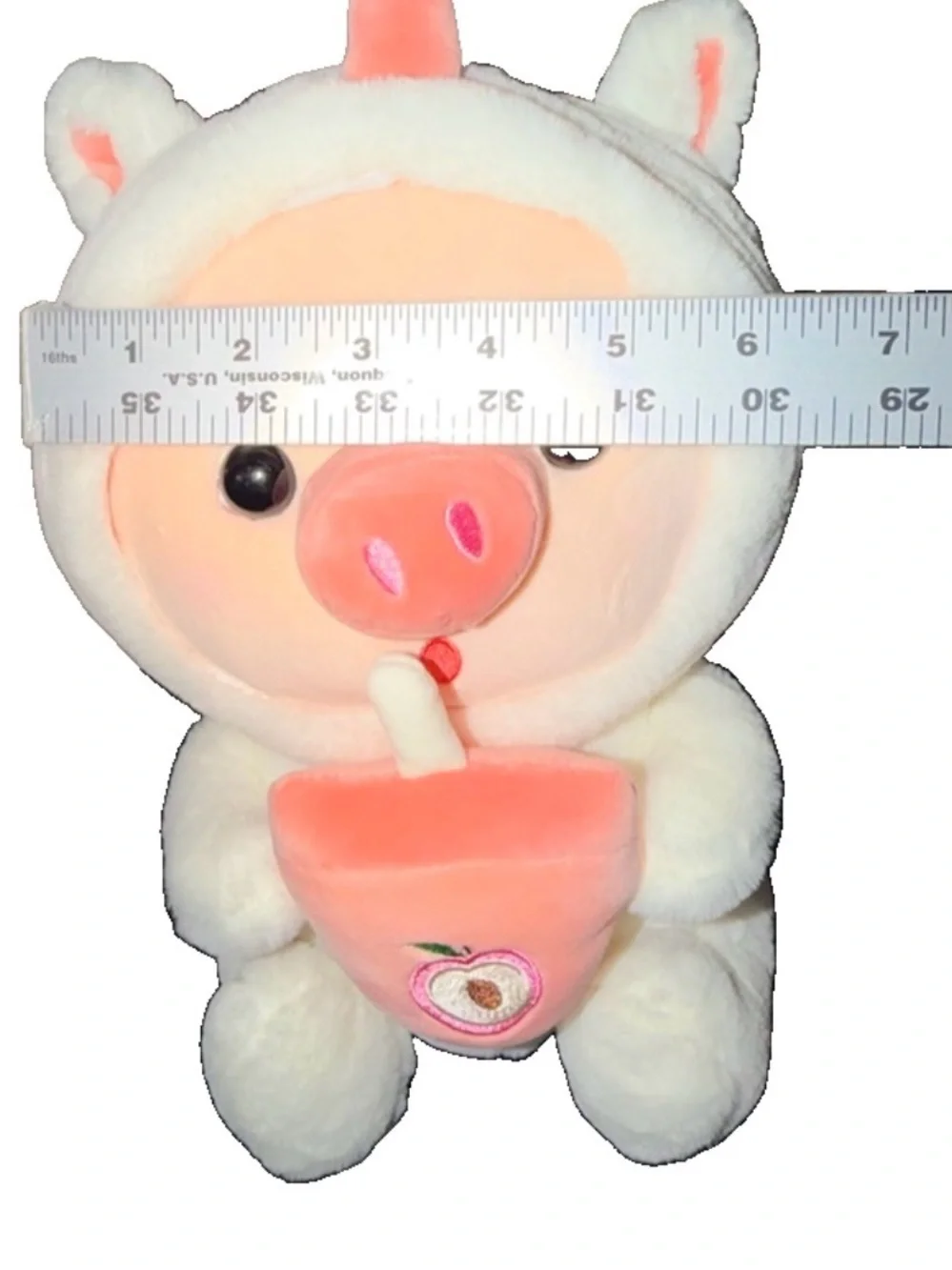 Pig Plush In Unicorn Costume Drinks bubble milk tea Valentine’s Day QQMGC EUC